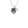 Diagonal Banded Barrel with Hot Pink Crystals Spinner Crystal Initial - Sophia Necklace