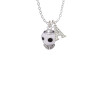 Black Dots on White Spinners Crystal Initial - Sophia Necklace