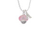 Pink Faceted Glass Spinner Crystal Initial - Sophia Necklace