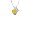 Yellow Faceted Glass Spinner Crystal Initial - Sophia Necklace