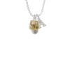 Two Tone Love Hope Faith Believe Spinner Crystal Initial - Sophia Necklace
