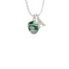 Lime Leaves on Green Band Spinner Crystal Initial - Sophia Necklace