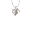 Two Tone Love You Square Spinner Crystal Initial - Sophia Necklace
