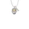 Silver Tone X with Gold Tone Heart Two Tone Spinner Crystal Initial - Sophia Necklace