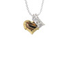 Brown Tiger Print Heart with Nurse Hat Crystal Initial - Sophia Necklace