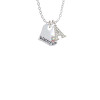 Heart with ''Water Polo'' and AB Crystal Crystal Initial - Sophia Necklace