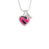 Hot Pink Zebra Print Heart Crystal Initial - Sophia Necklace