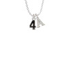 Black Number - 4 Crystal Initial - Sophia Necklace