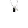 Black Number - 8 Crystal Initial - Sophia Necklace