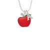Large Red Apple Crystal Initial - Sophia Necklace