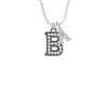 Crystal Black Initial - B - Beaded Border - Crystal Initial - Sophia Necklace