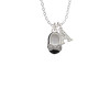 Black Enamel Baby Shoe with Bow Crystal Initial - Sophia Necklace