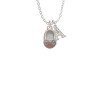Pink Enamel Baby Shoe with Bow Crystal Initial - Sophia Necklace