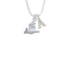 3-D Flying Bat with Crystals Crystal Initial - Sophia Necklace