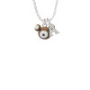 Fimo Clay Teddy Bear Crystal Initial - Sophia Necklace