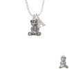 Antiqued Teddy Bear Crystal Initial - Sophia Necklace
