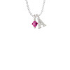 Fuchsia - 6mm Crystal Bicone Crystal Initial - Sophia Necklace