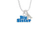 Royal Blue ''Big Sister'' with Heart Crystal Initial - Sophia Necklace