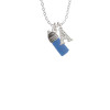 3-D Blue Baby Bottle Crystal Initial - Sophia Necklace