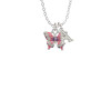 Small Hot Pink & Purple Butterfly Crystal Initial - Sophia Necklace