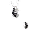 Large Black Flying Butterfly Crystal Initial - Sophia Necklace