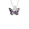 Large Purple Butterfly with 6 AB Crystals Crystal Initial - Sophia Necklace