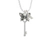 Antiqued Butterfly Key with AB Crystals Crystal Initial - Sophia Necklace