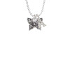 Small Antiqued Crystal Butterfly Crystal Initial - Sophia Necklace