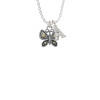 Butterfly with Gold Tone Hearts Crystal Initial - Sophia Necklace