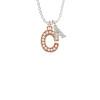 Crystal Rose Gold Tone Initial - C - Crystal Initial - Sophia Necklace