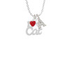 I Heart My Cat Crystal Initial - Sophia Necklace
