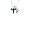 Enamel Blue Chai Crystal Initial - Sophia Necklace