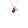 Single Cherry Crystal Initial - Sophia Necklace