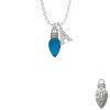 Christmas Lights - Hot Blue Resin Crystal Initial - Sophia Necklace