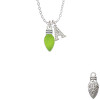 Christmas Lights - Lime Green Resin Crystal Initial - Sophia Necklace