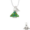 Green Resin Christmas Tree with Crystals Crystal Initial - Sophia Necklace
