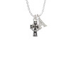 Antiqued Celtic Cross Crystal Initial - Sophia Necklace