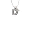 Crystal Black Initial - D - Beaded Border - Crystal Initial - Sophia Necklace