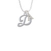Small Gelato Script Initial - D - Crystal Initial - Sophia Necklace