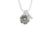 Two Tone Daisy Flower Crystal Initial - Sophia Necklace