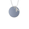 Acrylic 1" Disc Black Imitation Pearl Crystal Initial - Sophia Necklace