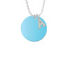 Acrylic 1" Disc Hot Blue Imitation Pearl Crystal Initial - Sophia Necklace