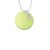 Acrylic 1" Disc Lime Green Imitation Pearl Crystal Initial - Sophia Necklace