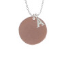 Acrylic 1 1/8" Disc Rose Gold Tone Crystal Initial - Sophia Necklace