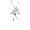 Dog with 4 Dangle legs Crystal Initial - Sophia Necklace