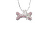 Large Light Pink Crystal Dog Bone Crystal Initial - Sophia Necklace