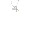 Mini Dog Bone with Heart Crystal Initial - Sophia Necklace