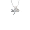 Small Dragonfly with Crystal Crystal Initial - Sophia Necklace