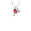 Hot Pink Tropical Drink Crystal Initial - Sophia Necklace