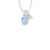 Light Blue Easter Egg with Multicolored Crystal Dots Crystal Initial - Sophia Necklace